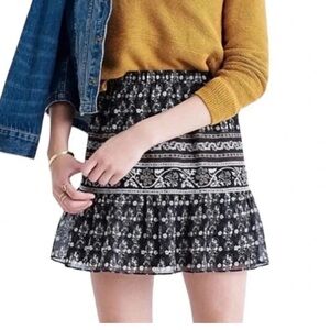 Madewell Paisley like new Black and White Artisan Floral Skirt XS
